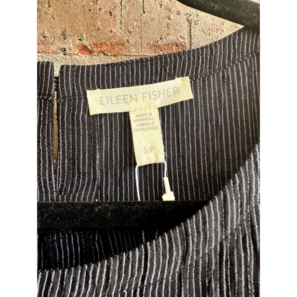 Elieen Fisher Black/White Tencel Organic Cotton Dress With Pocket Size Small - Picture 3 of 7